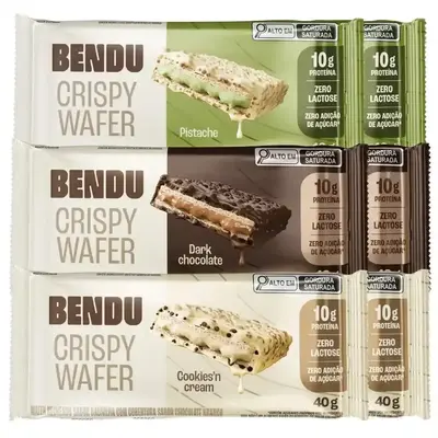 Crispy wafer - Caixa com 12 unidades (R$9,43 A und) - Bendu