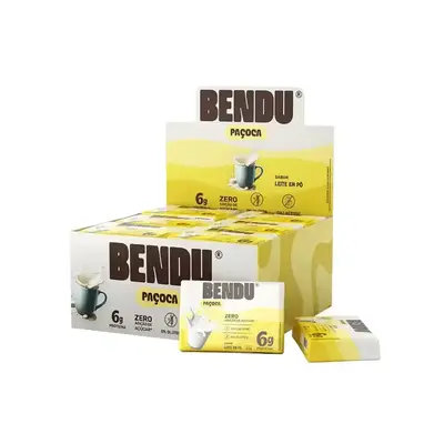 Paçoca proteica sabores - Cx com 24und de 20g cada (R$2,11 a unidade) - Bendu